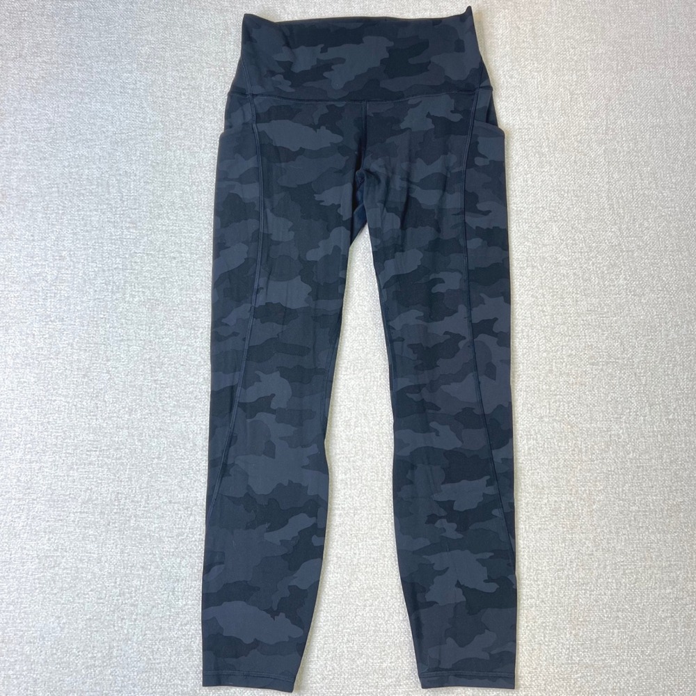 Lululemon Invigorate High Rise Camo Leggings Heritage Deep Coal Multi Sz 8 W5DSJ